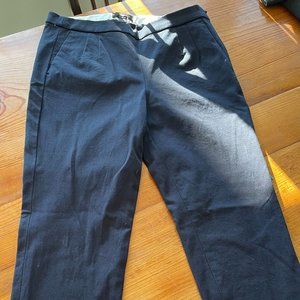 JCrew Martie Ankle Length Side Zip Pants Navy Blue